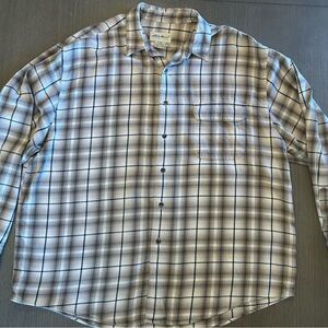 Eddie Bauer Flannel Shirt - Brown and White